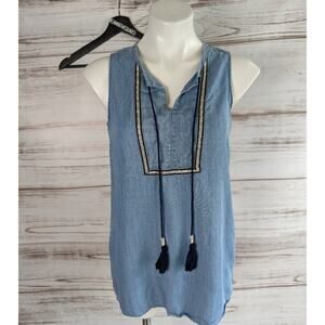 Max Jeans Chambray Sleeveless Top Sz XS